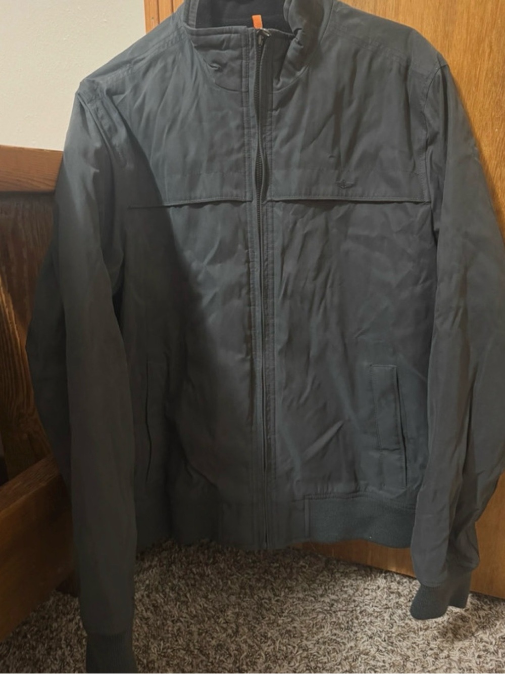 Dockers Men's Charcoal Gray Bomber Jacket